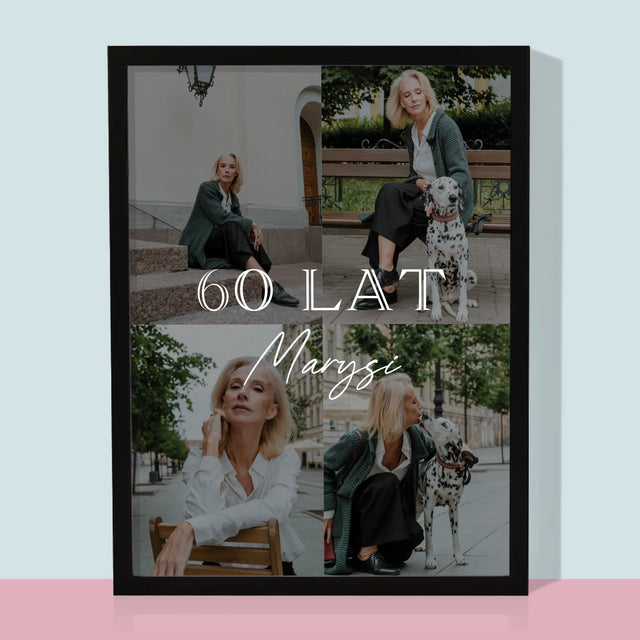 Fotokolaż: 60 Lat Klasyczny - Wydruk Obramowany