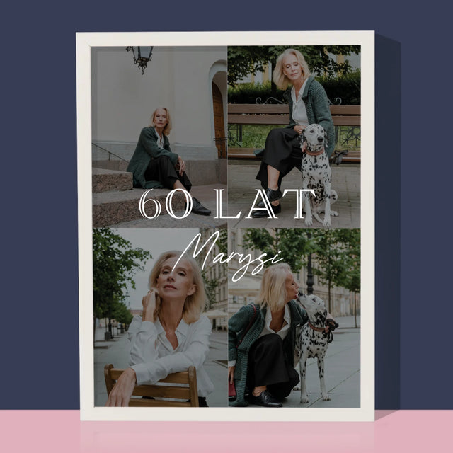 Fotokolaż: 60 Lat Klasyczny - Wydruk Obramowany