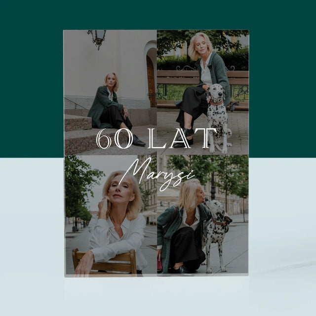 Fotokolaż: 60 Lat Klasyczny - Blok Akrylowy z Nadrukiem