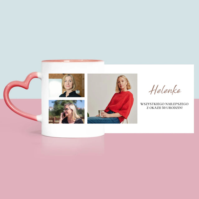 Fotokolaż: Wszystkiego Najlepszego Z Okazji 50 Urodzin - Kubek z Nadrukiem