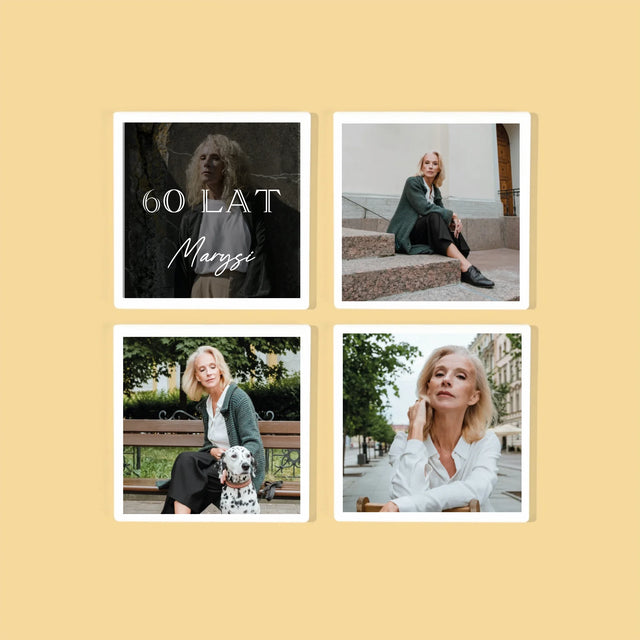 Fotokolaż: 60 Lat Klasyczny - Podkładki Pod Kubki