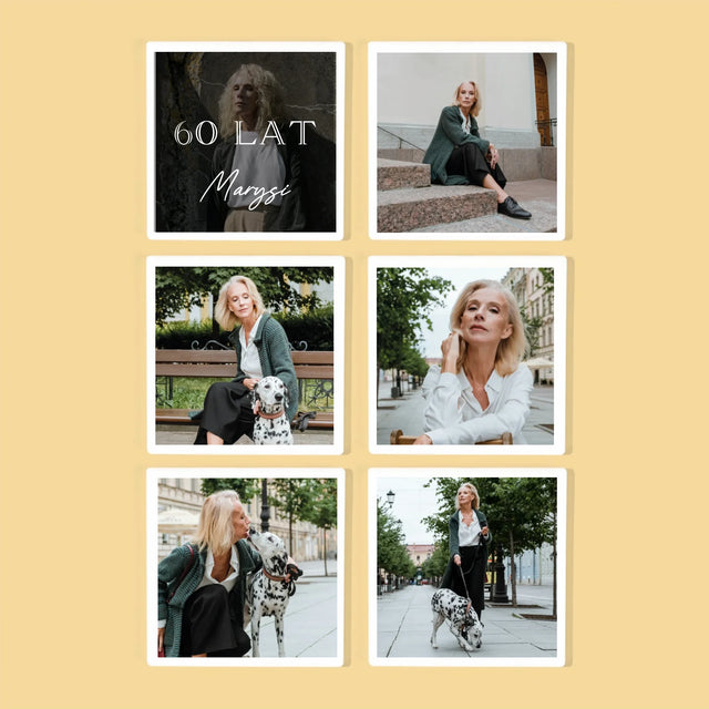 Fotokolaż: 60 Lat Klasyczny - Podkładki Pod Kubki