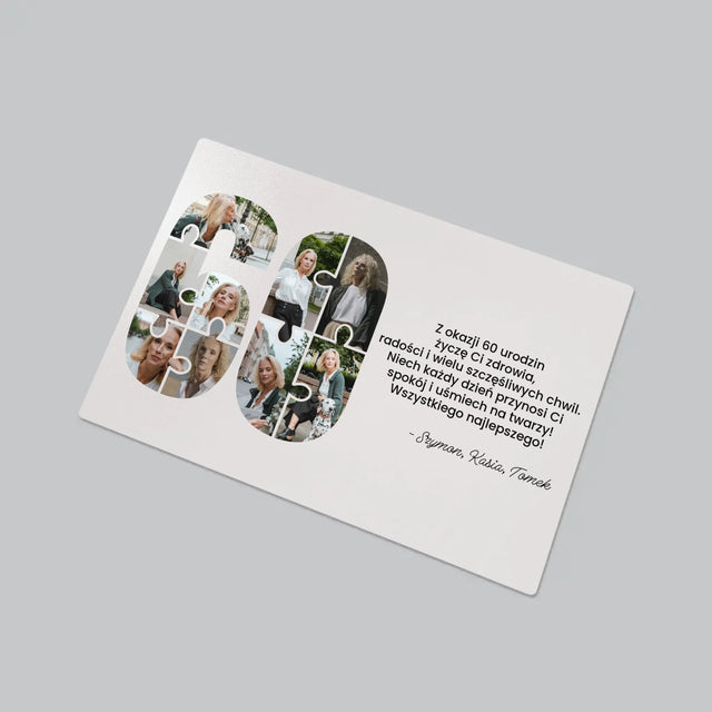 Kształt Ze Zdjęć: 60 Urodziny Puzzle - Podkładka Na Biurko