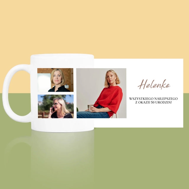 Fotokolaż: Wszystkiego Najlepszego Z Okazji 50 Urodzin - Kubek z Nadrukiem