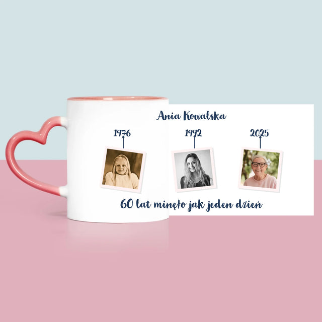 Fotokolaż: 60 Lat Minęło Jak Jeden Dzień - Kubek z Nadrukiem