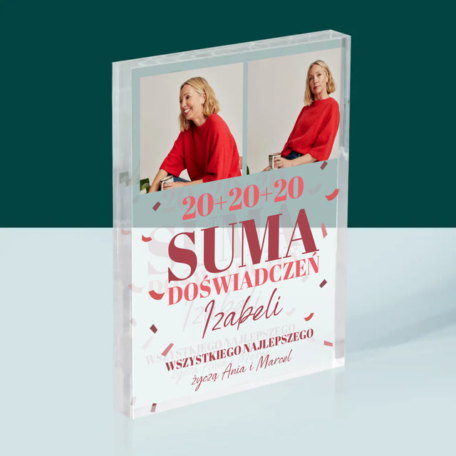 Fotokolaż: Suma Doświadczeń - Blok Akrylowy z Nadrukiem