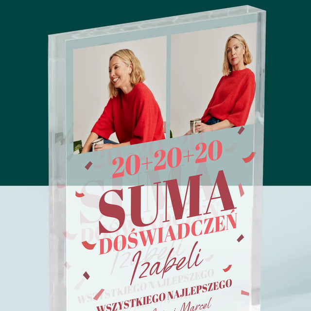 Fotokolaż: Suma Doświadczeń - Blok Akrylowy z Nadrukiem