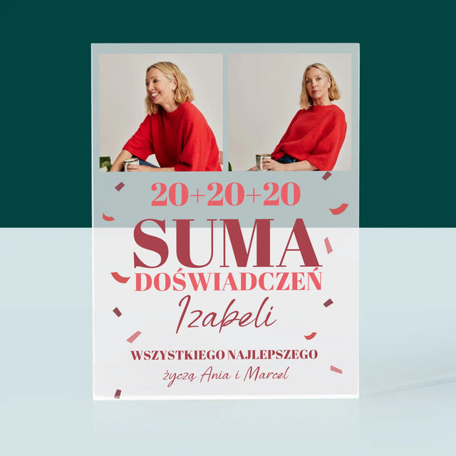 Fotokolaż: Suma Doświadczeń - Blok Akrylowy z Nadrukiem