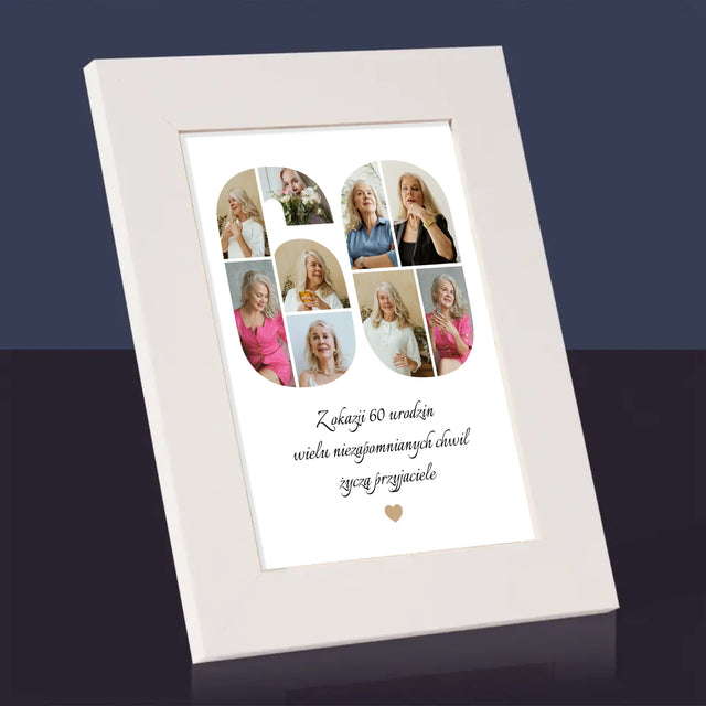 Kształt Ze Zdjęć: 60 Urodziny Życzenia - Ramka Na Zdjęcie