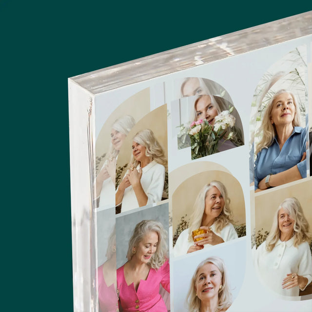 Kształt Ze Zdjęć: 60 Urodziny Życzenia - Blok Akrylowy z Nadrukiem