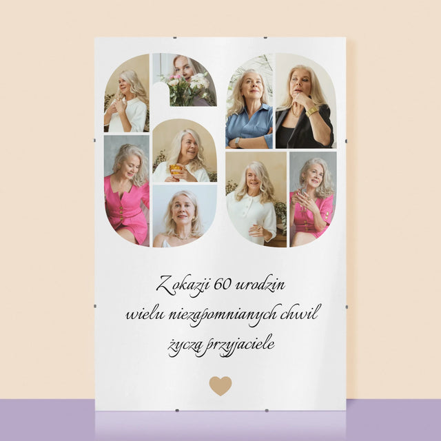 Kształt Ze Zdjęć: 60 Urodziny Życzenia - Personalizowany Plakat