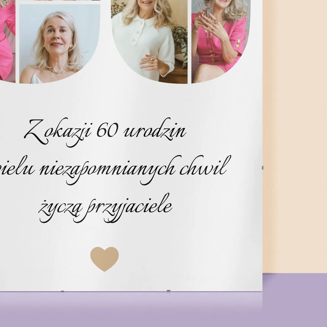 Kształt Ze Zdjęć: 60 Urodziny Życzenia - Personalizowany Plakat