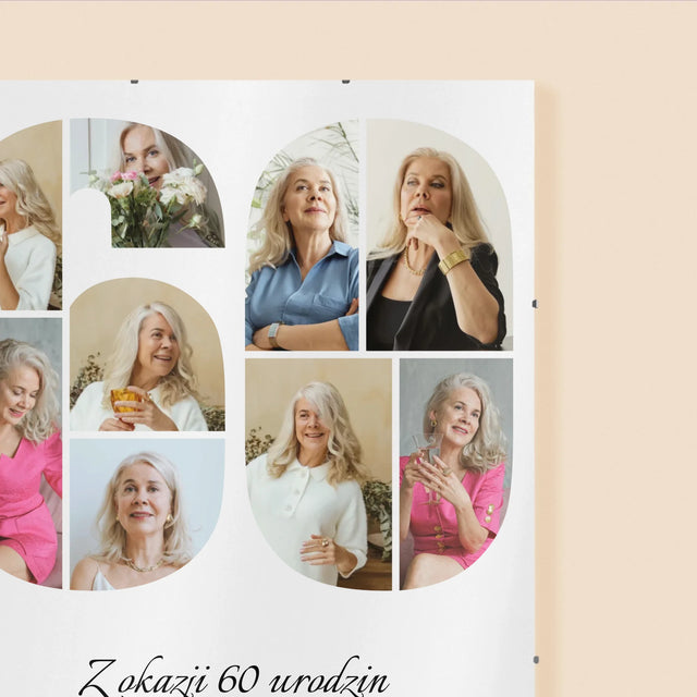 Kształt Ze Zdjęć: 60 Urodziny Życzenia - Personalizowany Plakat