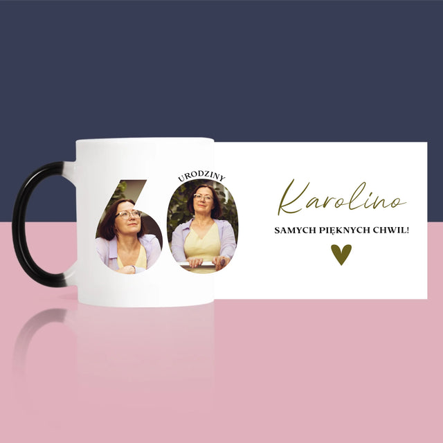 Słowo Ze Zdjęć: 60 Urodziny Samych Pięknych Chwil - Kubek z Nadrukiem