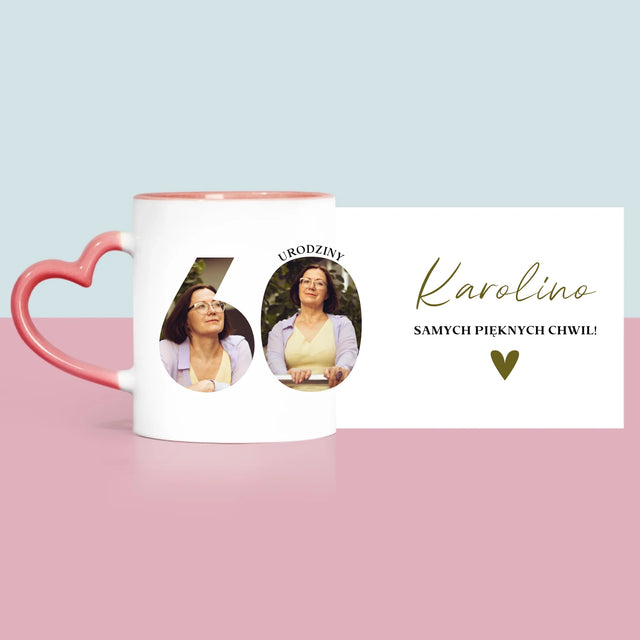 Słowo Ze Zdjęć: 60 Urodziny Samych Pięknych Chwil - Kubek z Nadrukiem