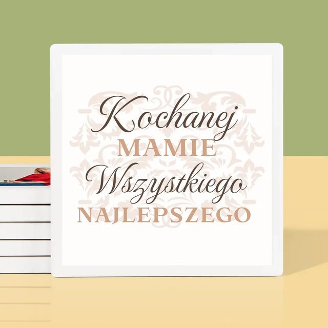 Słowo Ze Zdjęć: Kochanej Mamie z Okazji 60 Urodzin - Podkładki Pod Kubki