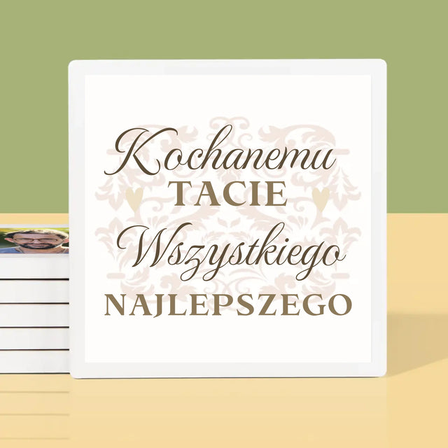 Słowo Ze Zdjęć: Kochanemu Tacie z Okazji 60 Urodzin - Podkładki Pod Kubki