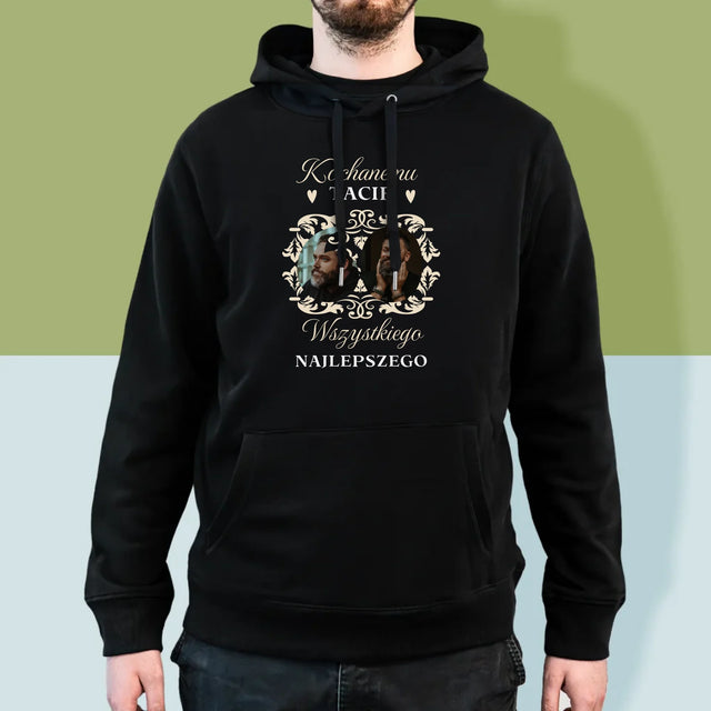 Słowo Ze Zdjęć: Kochanemu Tacie z Okazji 60 Urodzin - Bluza Męska z Kapturem