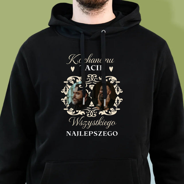 Słowo Ze Zdjęć: Kochanemu Tacie z Okazji 60 Urodzin - Bluza Męska z Kapturem