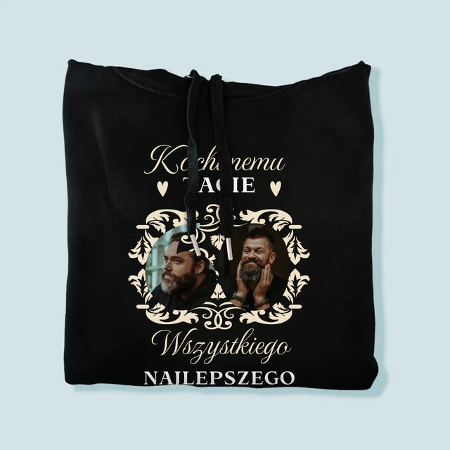 Słowo Ze Zdjęć: Kochanemu Tacie z Okazji 60 Urodzin - Bluza Męska z Kapturem