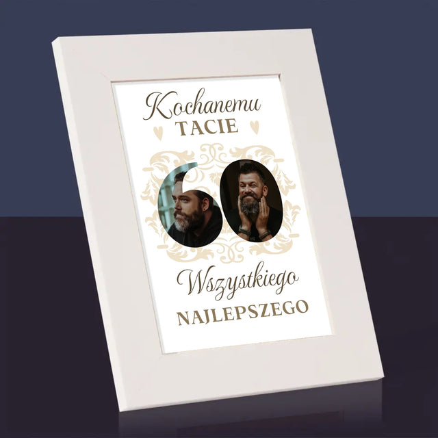 Słowo Ze Zdjęć: Kochanemu Tacie z Okazji 60 Urodzin - Ramka Na Zdjęcie