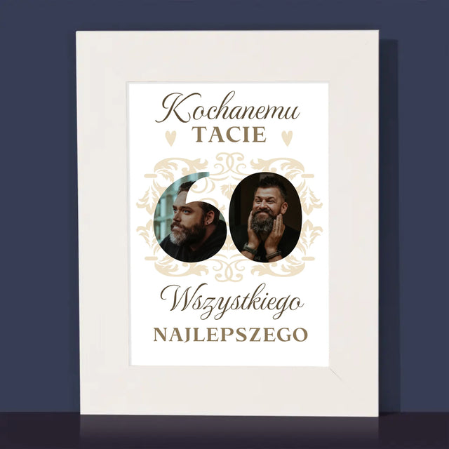 Słowo Ze Zdjęć: Kochanemu Tacie z Okazji 60 Urodzin - Ramka Na Zdjęcie