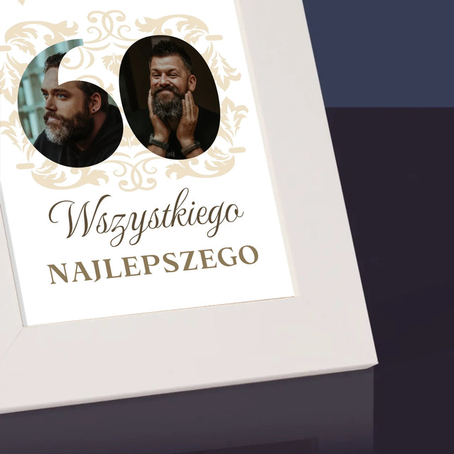 Słowo Ze Zdjęć: Kochanemu Tacie z Okazji 60 Urodzin - Ramka Na Zdjęcie