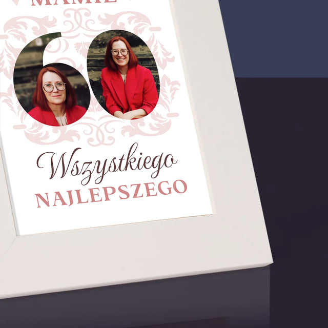 Słowo Ze Zdjęć: Kochanej Mamie z Okazji 60 Urodzin - Ramka Na Zdjęcie