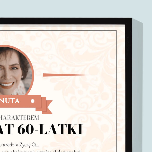 Certyfkat: Certyfikat 60-Latki - Wydruk Obramowany