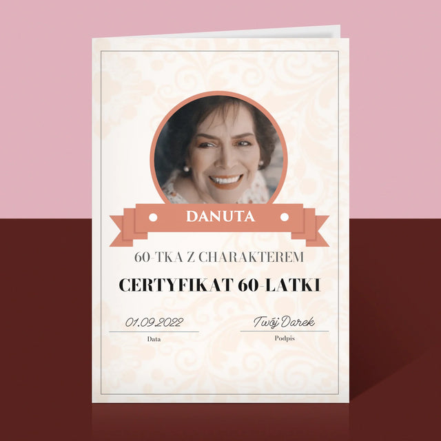 Certyfkat: Certyfikat 60-Latki - Kartka z Życzeniami