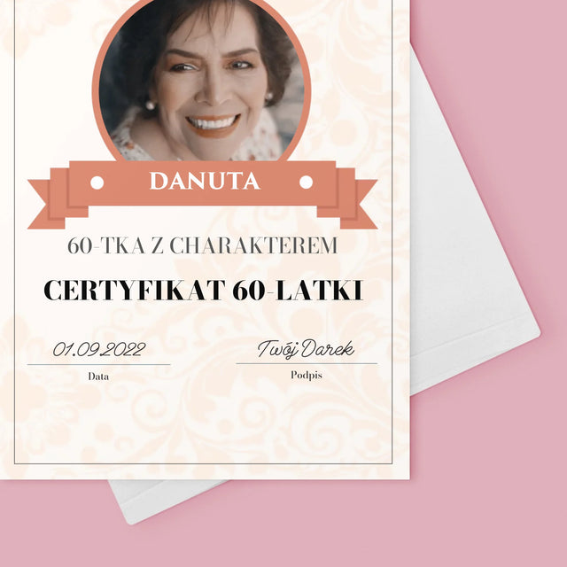 Certyfkat: Certyfikat 60-Latki - Kartka z Życzeniami