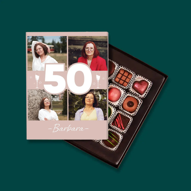 Fotokolaż: 50 Kieliszki - Personalizowane Praliny