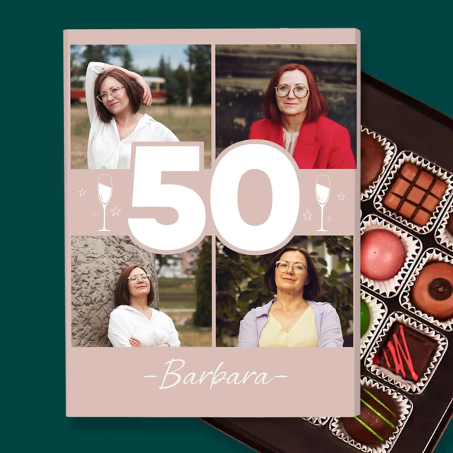 Fotokolaż: 50 Kieliszki - Personalizowane Praliny