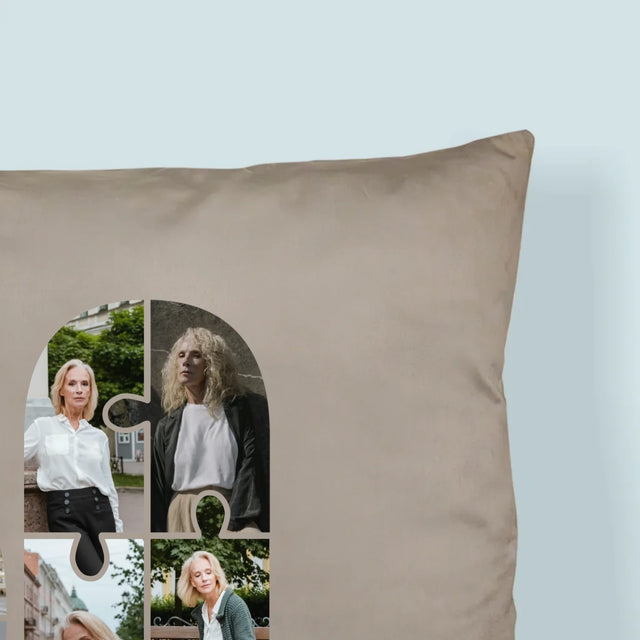 Kształt Ze Zdjęć: 60 Urodziny Puzzle - Poduszka z Nadrukiem