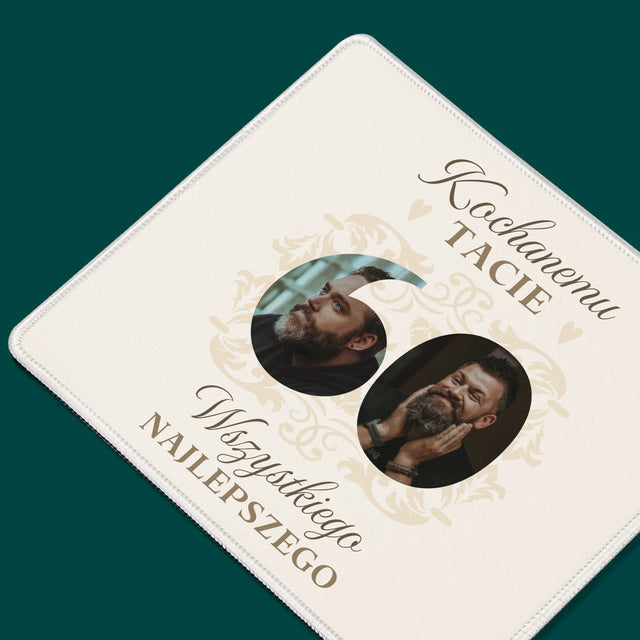 Słowo Ze Zdjęć: Kochanemu Tacie z Okazji 60 Urodzin - Podkładka Pod Myszkę