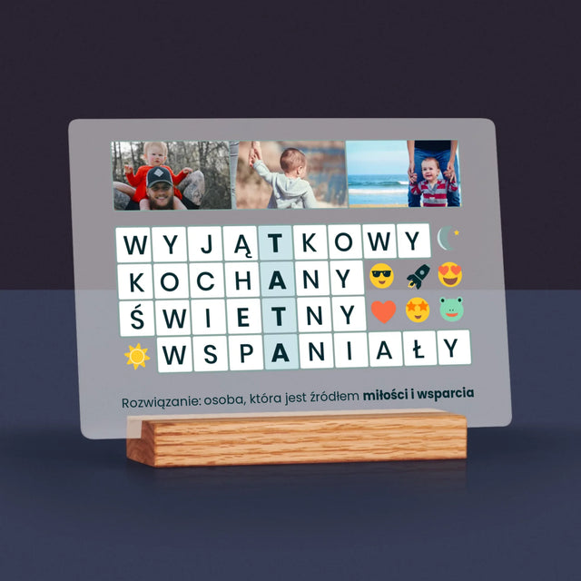 Zdjęcie i Podpis: Tata Krzyżówka - Wydruk Na Szkle Akrylowym