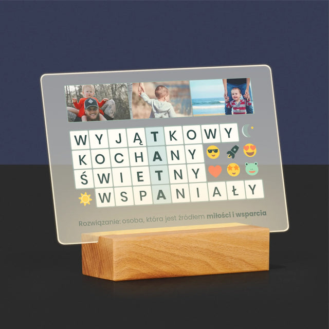 Zdjęcie i Podpis: Tata Krzyżówka - Wydruk Na Szkle Akrylowym