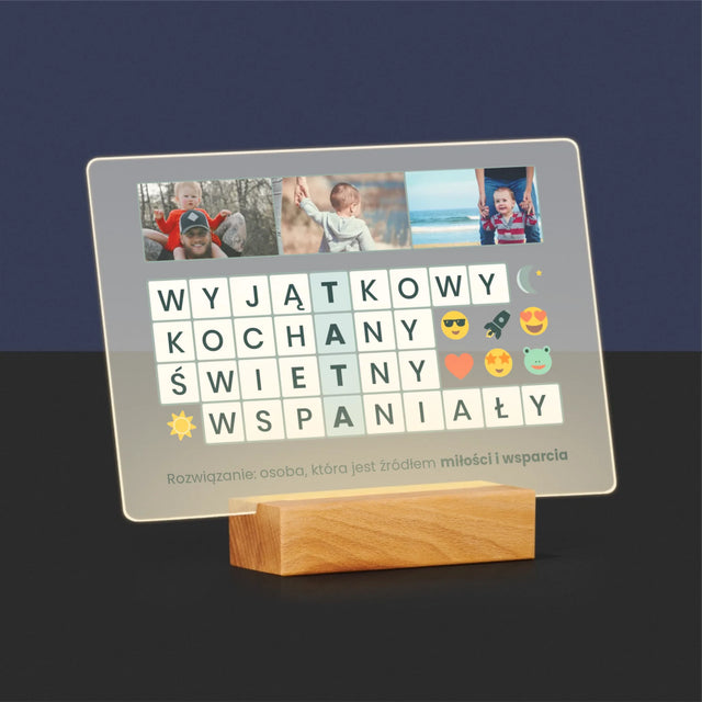 Zdjęcie i Podpis: Tata Krzyżówka - Wydruk Na Szkle Akrylowym