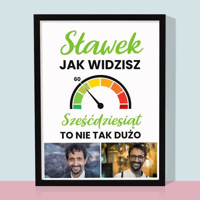 Fotokolaż: 60 Licznik - Wydruk Obramowany