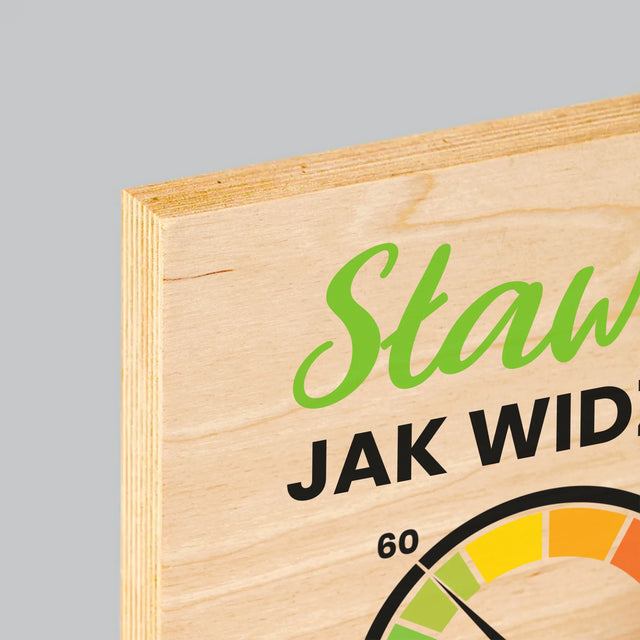 Fotokolaż: 60 Licznik - Wydruk Na Drewnie