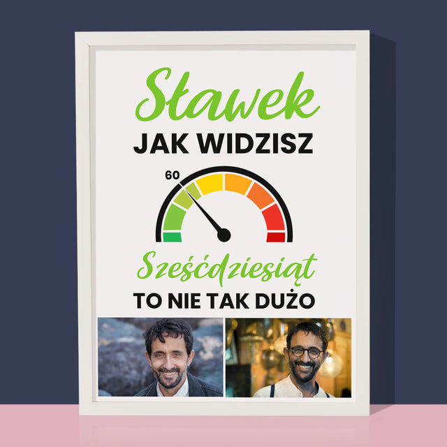 Fotokolaż: 60 Licznik - Wydruk Obramowany