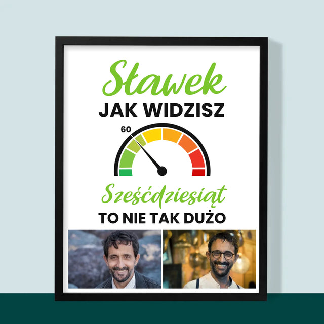 Fotokolaż: 60 Licznik - Wydruk Obramowany