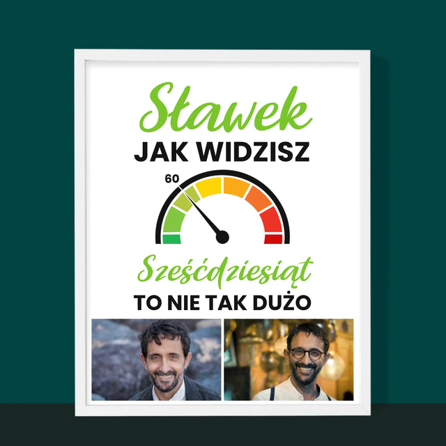 Fotokolaż: 60 Licznik - Wydruk Obramowany