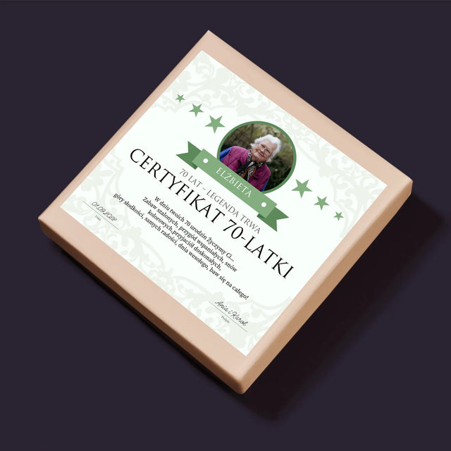 Certyfkat: Certyfikat 70-Latki - Personalizowane Puzzle