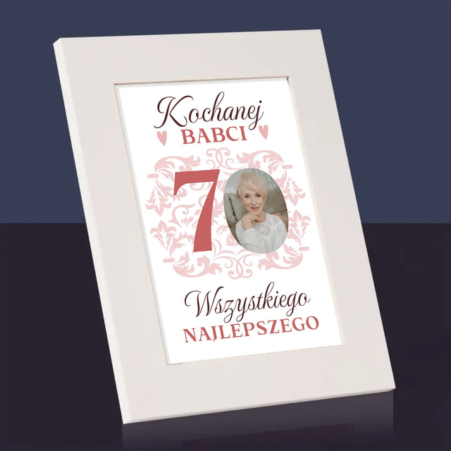 Zdjęcie I Podpis: Kochanej Babci Wszystkiego Najlepszego - Ramka Na Zdjęcie