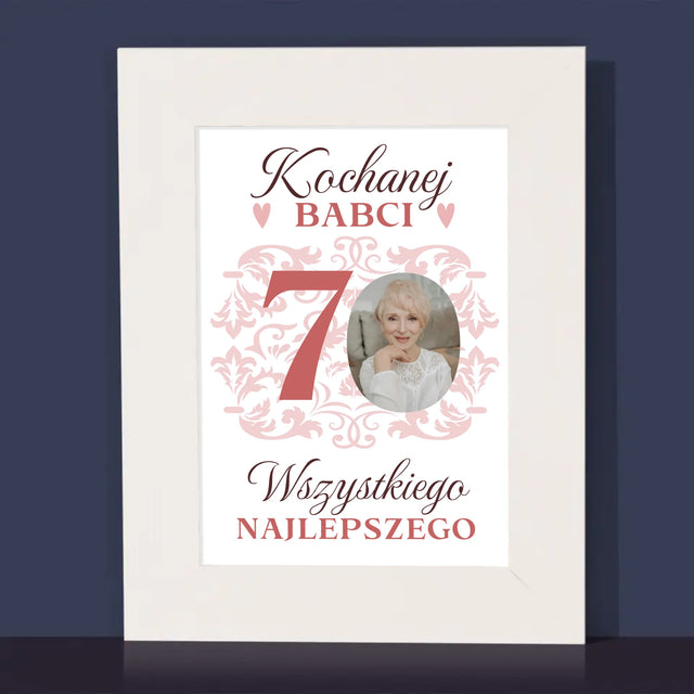 Zdjęcie I Podpis: Kochanej Babci Wszystkiego Najlepszego - Ramka Na Zdjęcie