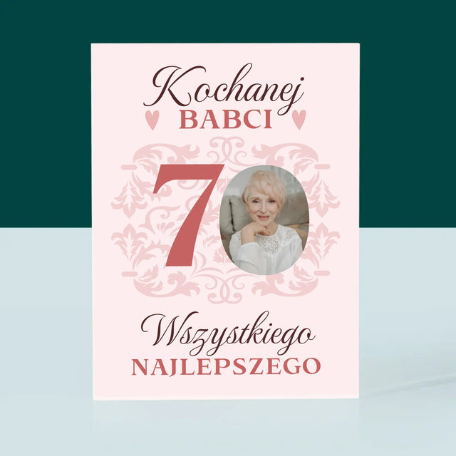 Zdjęcie I Podpis: Kochanej Babci Wszystkiego Najlepszego - Blok Akrylowy z Nadrukiem