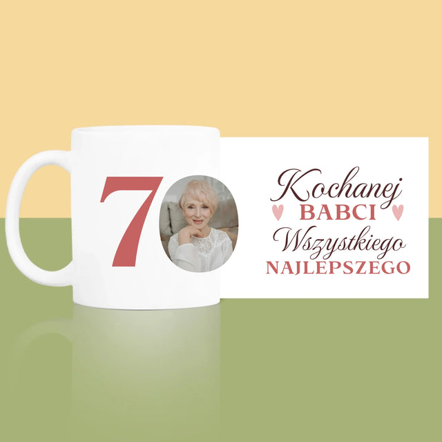Zdjęcie I Podpis: Kochanej Babci Wszystkiego Najlepszego - Kubek z Nadrukiem