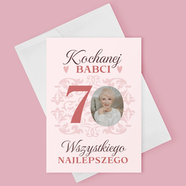 Zdjęcie I Podpis: Kochanej Babci Wszystkiego Najlepszego - Kartka z Życzeniami