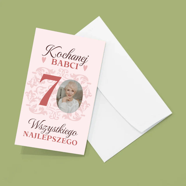 Zdjęcie I Podpis: Kochanej Babci Wszystkiego Najlepszego - Duża Harmonijka Ze Zdjęć